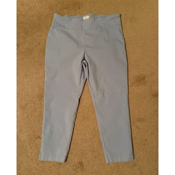Crown & Ivy Women's Plus Size 16 Blue Curvy Crop Pants Casual - Picture 1 of 5